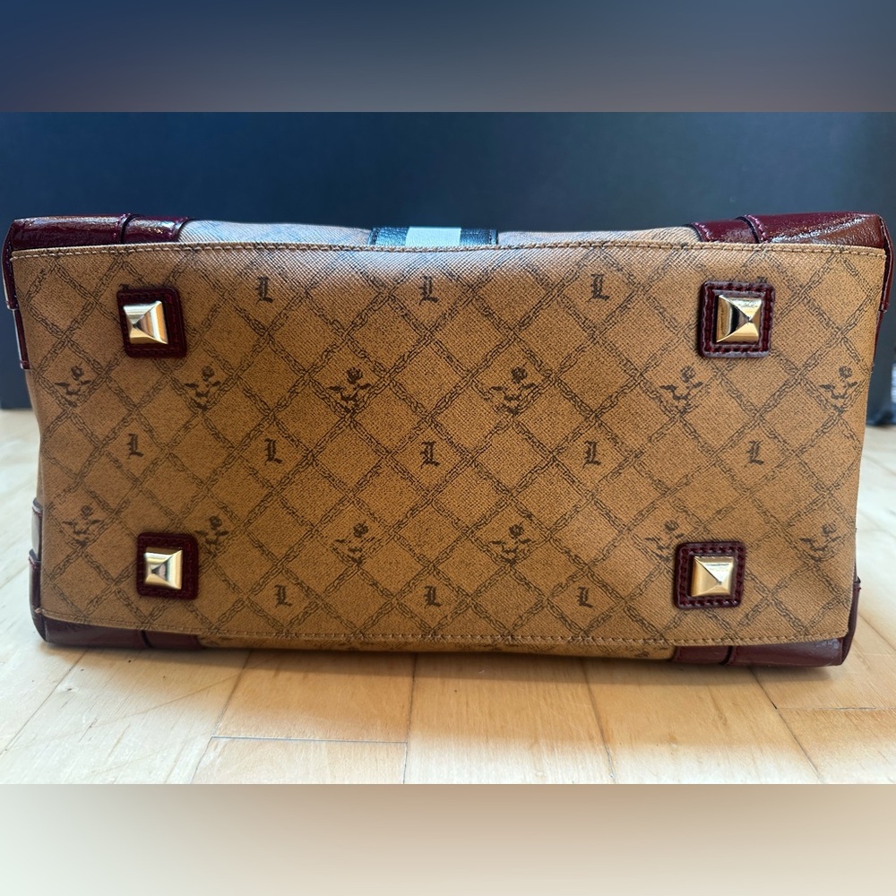 Rare L.A.M.B. Gwen Stefani "Kingston" Lipstick Tote + Stripped Cloth Bag - Picture 14 of 15